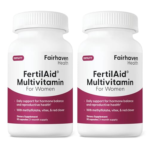Image of Fairhaven Health FertilAid for Women | Prenatal Vitamin Fertility Supplements for Women | Conception for Her with Vitex and Folate | Support Cycle Regularity and Ovulation* | 180 Capsules