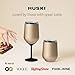 Huski Wine Tumbler 2.0 | NEW | Award-winning Design with Detachable Stem | Premium Stainless Steel Wine Glass with Lid | Triple Insulated Tumbler | 12oz Capacity | Great Gift (Champagne)