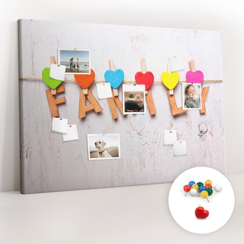 Planche horizontale liège 140x100 cm tableau mural coloré Mot de famille - 2