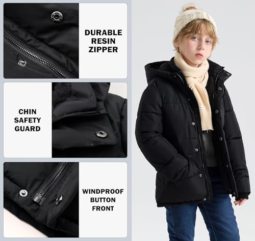 Image of SOLOCOTE Boys Winter Coats Stay Warm and Dry with Kid's Water-Resistant Fleece Jacket