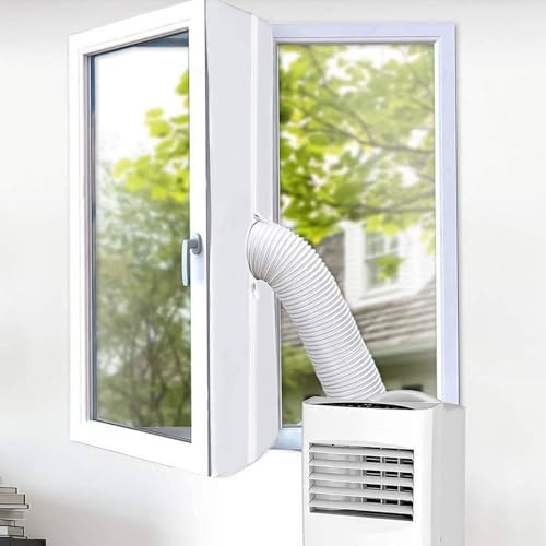 Klimaanlage Fensterabdichtung, 300cm Fensterabdichtung für Mobile Klimageräte Wäschetrockner Ablufttrockne, Hot Air Stop zum Anbringen an Fenster,...