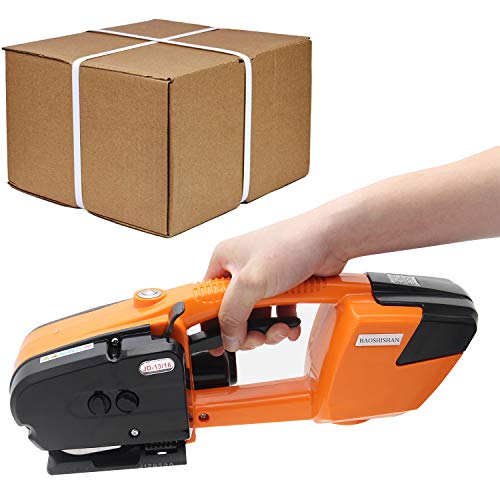 BAOSHISHAN Elektrische Lassen Strapping Tool Draagbare Handbediende Verwarming Strapping Machine Geladen Automatische Riem Verpakking Banding Machine voor PP/PET (Oranje)
