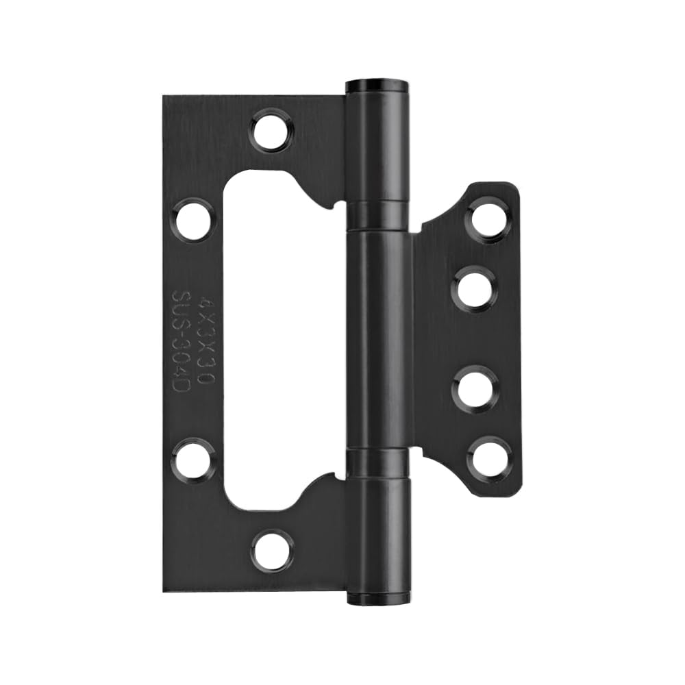 6 Pack Non-Mortise Door Hinges - Easy to Install, 4" × 3" Stainless Steel Door Hinges - Smooth Movement and Heavy Duty, Black
