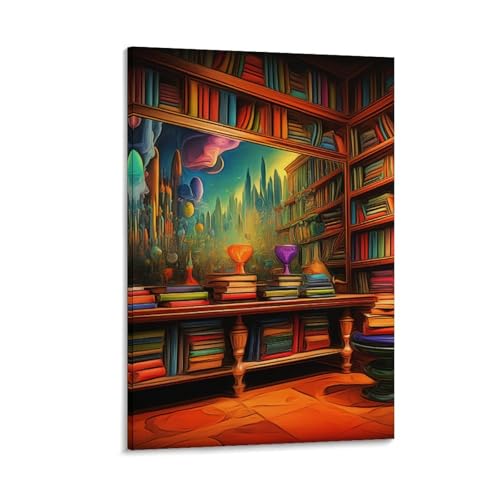 Tableau impression sur toile de qualité premium bibliothèque murale TNSGHAVED