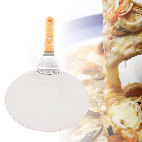 Kaichenyt Pizzaschaufel, Pizzaschieber mit Großer Oberfläche und Holzgriff Pizza Schaufel Metall Edelstahl Brotschieber Pizza Schieber Necessary Zubehör für Pizzabäcker und Brotbackautomater