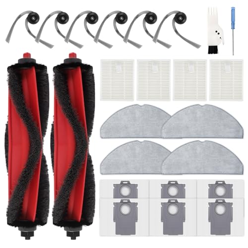 Image of Q7 M5+ Accessories Sets for Roborock Q7 M5+ / Q7 M5 /Q7 L5 /Q7 L5+Robot Vacuum Cleaner, 24PCS Q7 M5 Plus Replacement Parts Kit: 2 Main Brushes, 6 Side Brushes, 4 HEPA Filters, 4 Mop Pads, 6 Dust Bags