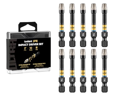 Image of toolant T30 2 inch Impact Torx Bits, 1 /4 inch Hex, S2 Steel, 10-Piece Set