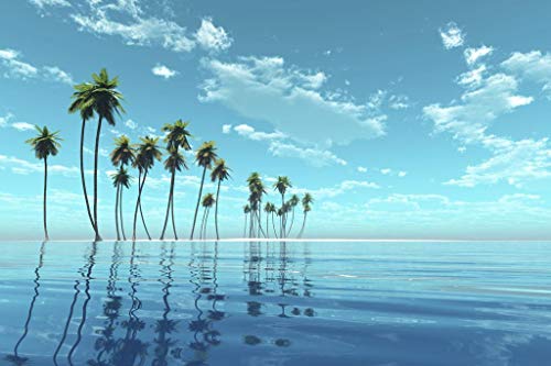 Radiancy Inc Coconut Trees And Sea Landscape -Jigsaw Puzzle 1000 Piece For Adults Puzzle 3D Wooden Classic Puzzle Modern Art Home Decor Unique Gift