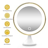 【360°Rotation】 Dank des 360° schwenkbaren Kugelgelenks lässt sich der Schminkspiegel völlig frei in alle Richtungen drehen und verbleibt dann auch zuverlässig in der gewählten Stellung.