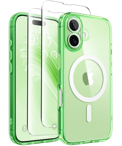 Coque magnétique 6,1" CAPRARO antichoc et anti-jaunissement vert transparent