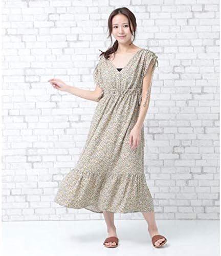 Amazon アウリィ Auli 小花柄シャーリングワンピース ワンピース チュニック 通販