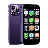 soyes Mini Phone 4G Unlocked World's Smallest Mini Smartphone 3.0'' Touch Screen Compact Mobile phone for Kids & Students 2000mAh battery Cell phone with Dual SIM Quad Core Face ID GPS 2GB+16GB Purple