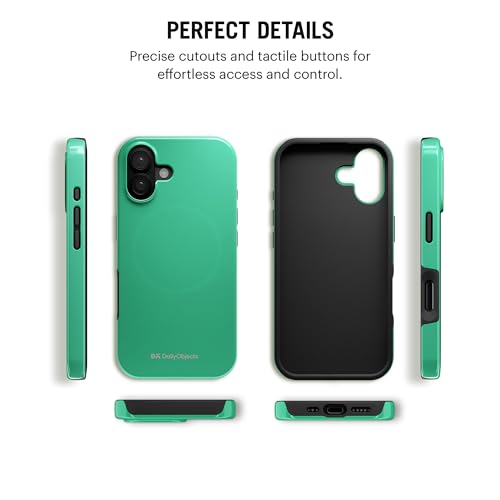 Image of DailyObjects Enamel Bumper MagSafe Case for iPhone 16 Plus Compatible with Mag-Safe Wireless Charging | Mint Hybrid Magnetic Back Cover