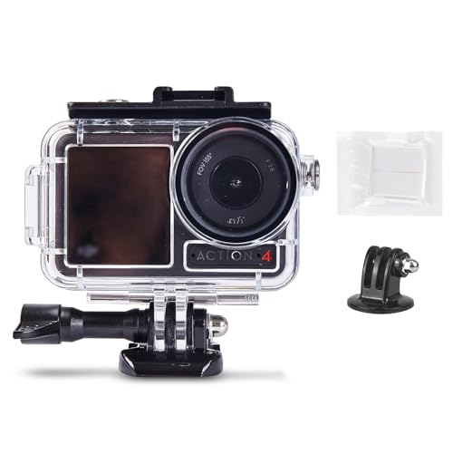 Higatful Boîtier Étanche pour DJI Osmo Action 5 4 3, Coque de Protection pour Plongée Sous-Marine 60 M avec Accessoires de Support en Polycarbonate (PC), Coque d'Action Cam, Résistant à l'Eau