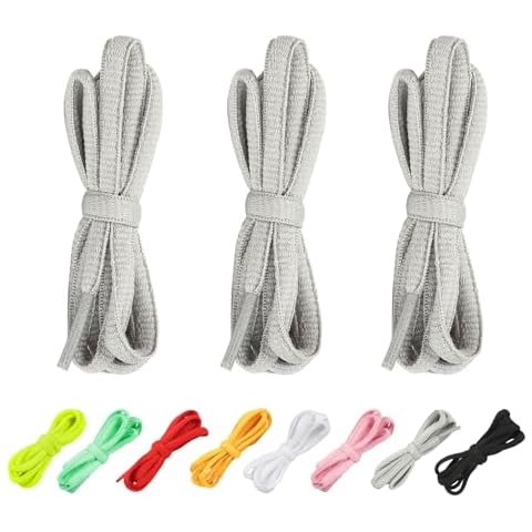 VOGVOG 3 Pairs Oval Shoelaces in 31"-63" Length 1/4" Half Round Shoe Laces for Sneakers Athletic Running Boot Shoe Strings Cover