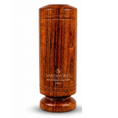 SANTAVOXIQ Vijaysar Wooden Water Glass 100ML | Natural Wooden Tumbler | Traditional Handcrafted Drinking Cup | Reusable Wooden Drinkware Deal