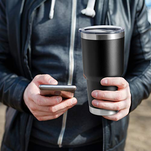 Image of HASLE OUTFITTERS 30oz Stainless Steel Tumbler, Double Wall Vacuum Insulated Travel Mug Tumbler, Durable Insulated Coffee Mug, Gift Box Set (Black, 8)