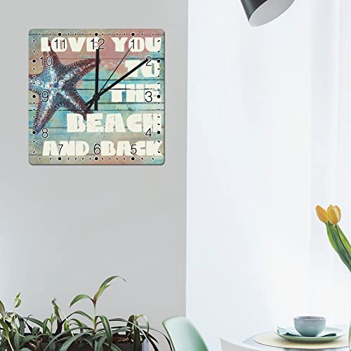 Horloge etoile de mer bois 30,5 cm elegance rustique et finition soignee - 5
