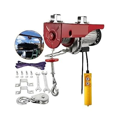 High Pulling Power Winch, Electric Lifting Winch, Lifting Cable, Motor Crane, Remote Control Wire Hoist for Boat, Car, Scaffolding, Garage, Warehouse (1 400 Kg(