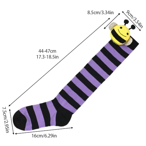 Zcargel Overknee Socks Children Cotton Long Striped Knee Highs Socks for Girls Animal Striped Children's Socks Cute Socks3