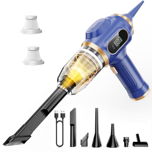 Image of Car Vacuum Portable Cordless 17000Pa Cordless Mini Handheld Vacuums with LCD Display and Multi-Nozzles, High Power Wet and Dry for Car, Home, Office, Pet, Compact and Portable Design