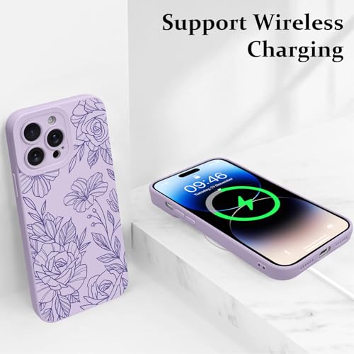 Coque iPhone 14 Pro fleur violette LSL en TPU souple antichoc - 5