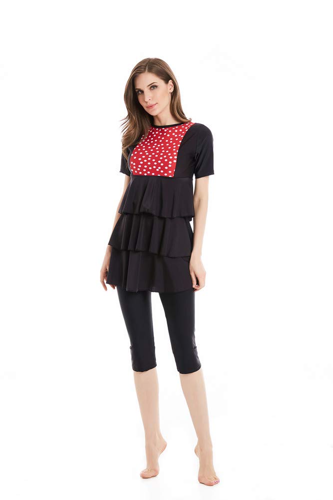Nuovo Musulmano Costumi da Bagno Islamico Donne Manica Corta Modesto Costume da Bagno Beachwear Burkini Signora Eruzione cutanea Surf Completo da Costume
