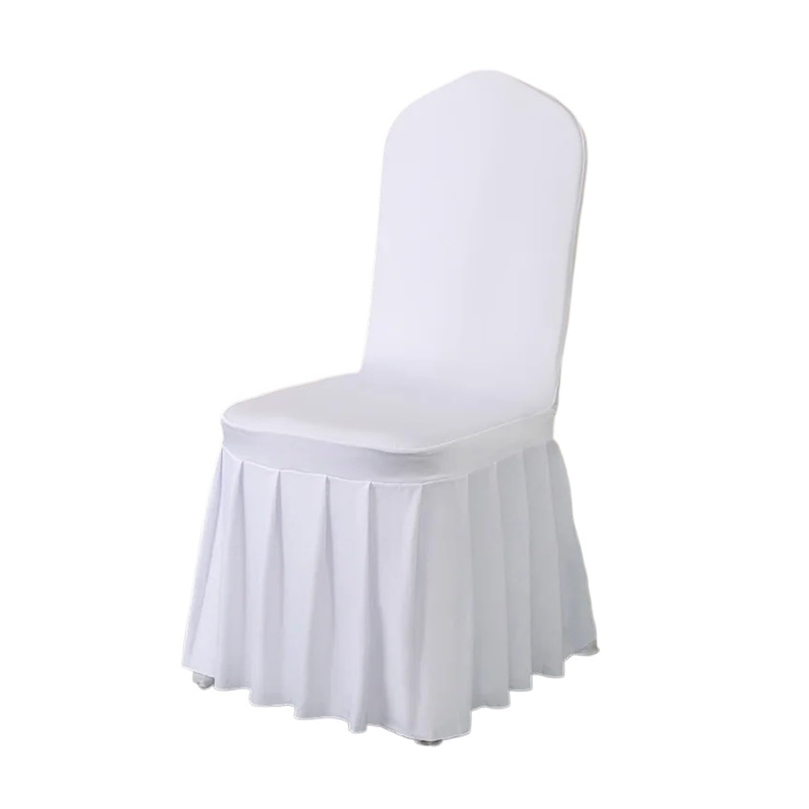 NNCSNE Spandex Chair Cover 5/10/50/100pcs Pleated skirt Spandex Chair Cover Hotel Banquet Party Events Wedding Decoration Dining Room Seat Protector Covers(White,5pcs)