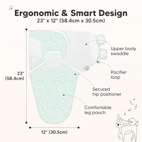 Image of 3-Pack Organic Baby Swaddle Sleep Sacks - Swaddles for Newborns, Infant 0-3 Months, Baby Girls, Boys, Soft & Snug Newborn Sleep Sack, Nursery Swaddling Blankets (Garden, OS)