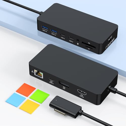 Microsoft Surface Dock 2,12-in-1 Surface Dock Hub mit 4K HDMI+DP+RJ45-Anschluss,Inklusive 120-W-Netzteil,kompatibel mit ...