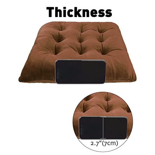 Elfjoy 4 Pack Chair Cushions For Dining Chairs Chair Pads Cushion For Kitchen Office Tufted Square Seat Cushion With Ties (U Shape Coffee) #TOP1