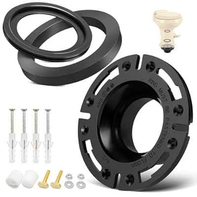 Oyviny RV Toilet Seal and 3" Floor Flange Kit Fits for Dometic 300 310 320 Series RV Toilets, 3 in 1 Combo Replaces 385345892 Socket Flange and 385311652 Gasket & 385311658 RV Toilet Flush Ball Seal