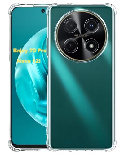 USTIYA Case for Huawei Nova 12i / 13i / Enjoy 70 Pro Clear TPU Four Corners Military-Grade Protection Cover Transparent Soft funda
