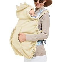 Baby Carrier Cover Stroller Cover,Newborn Hooded Stretchy Cloak,Soft Kangaroo Hoodie for Mom Baby,Suit for All Seasons Ivory