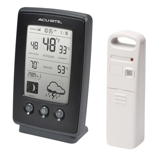 AcuRite Digital Weather Forecaster with Indoor/Outdoor Temperature, Humidity, and Moon Phase (00829), Black by AcuRite - Image 6