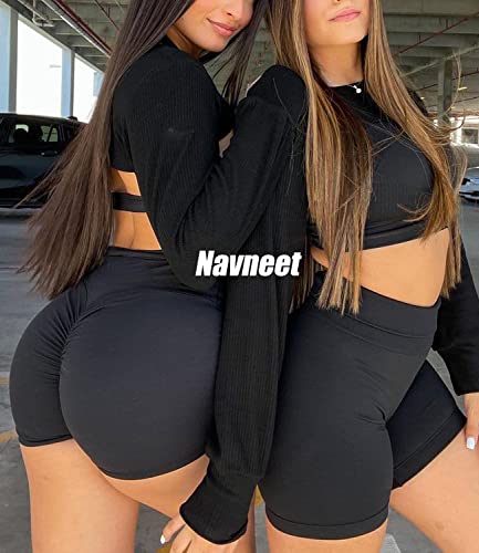 Navneet Women Gym Shorts Ruched Butt Booty Shorts High Waist Running Sports Shorts Workout Yoga Shorts Shorts - Image 5