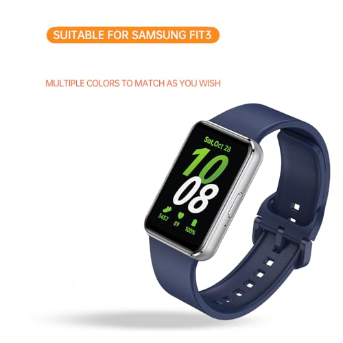 Compatible for Samsung Galaxy Fit 3 Watch Bands, Soft Silicone Replacement Straps Adjustable Sport Wristbands for SAMSUNG Galaxy FIT 3 SM-R390 Smartwatch Bands for Women&Men (Black&Red&Blue) by E ECSEM - Used condition - Image 3