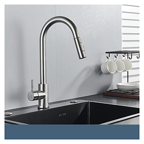 Robinet d'évier de cuisine bec extractible et mitigeur eau chaude froide - 2