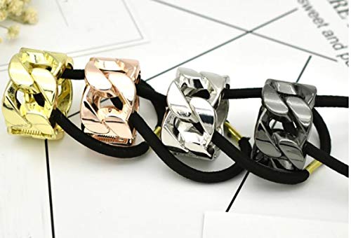 4Pcs Fashion Zinc Alloy Ponytail Cuff Elastic Hair Tie Ponytail Holder Punk Gothic Hair Cuff Hair Rope Hair Band Hair Clips For Women #TOP1