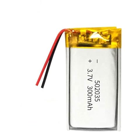 YUNIQUE UK 1 Piece Rechargeable Lipo Battery 502035 (3.7v, 300mAh Lipo) for Bluetooth Headphones, Smart Watches, POS, Medical Instruments and Other Portable Devices Cover