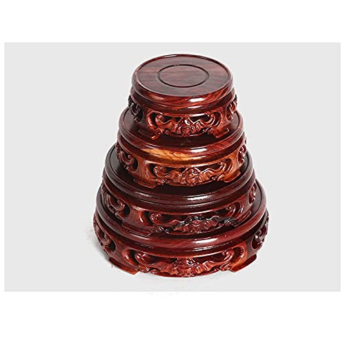 CGgJT Base per bonsai Base in legno di sequoia rotonda intagliata, base in legno per vaso da fiori teiera base base bonsai espositore alto 4,77 pollici (taglia : grande) - Image 6