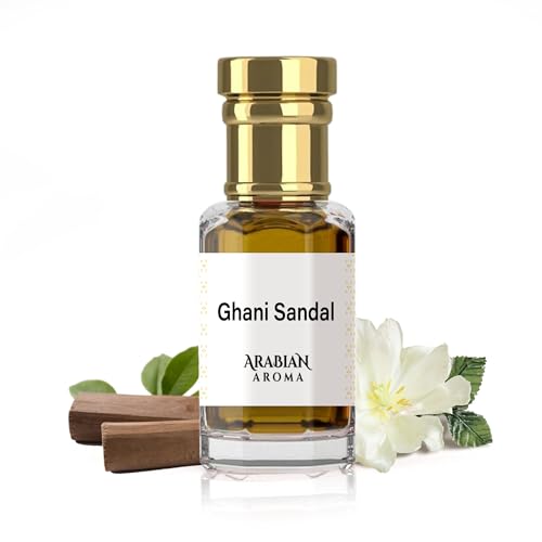 Image of Arabian Aroma Ghani Sandalwood Attar | Long-Lasting Sandalwood Roll On Itra Perfume for Men | Alcohol-Free Itar for Men & Women | 100% Perfume | Attar for Men Long Lasting Smell (6ml)