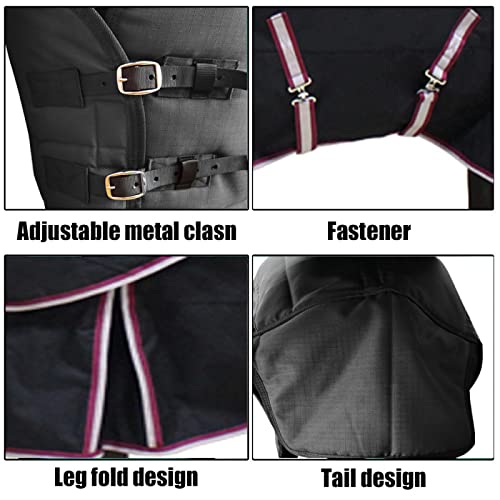 Couverture de cheval d'hiver 600D imperméable et résistante 145cm