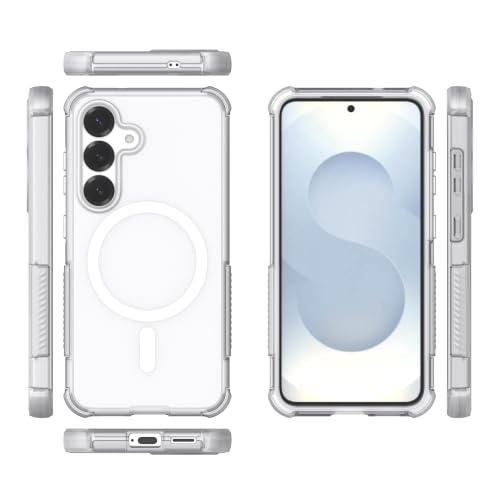 Image of MagPro Armor Case for Samsung Galaxy S25 | Strong MagSafe Compatible Cover, Rugged Hybrid Protection, Hard PC Back, Soft TPU Bumper, Shockproof, Scratch Resistant | Grey