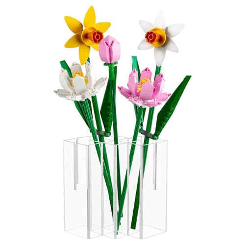 Beautyflier Vase Holder for LEGO Flower, Clear Acrylic Vase Compatible with Lego Flower Building Block Kit, Gift for Flower Lovers (Holder Only)