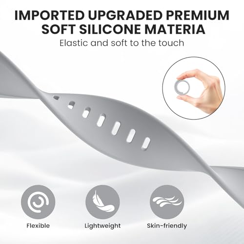 Sport Band Compatible with Apple Watch Bands 40mm 38mm 41mm 42mm 44mm 45mm 49mm for Women Men,Soft Silicone Waterproof Replacement Strap for Apple Watch Series 11 10 9 8 7 6 5 4 Ultra 3 2 1 SE — view 3