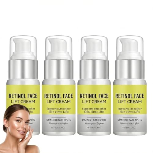 Crema facial con retinol para reducir las manchas oscuras, crema facial hidratante antienvejecimiento, suero antiarrugas corrector de manchas oscuras, suero facial lifting con retinol (4PCS)