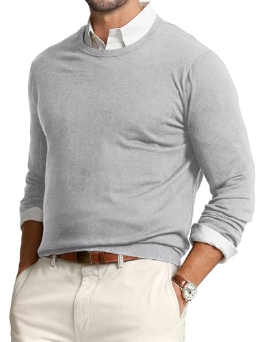 JMIERR Sweaters for Men Trendy Wool Knit Casual Dress Long Sleeve Crew Neck Old Money Pullover Fall...