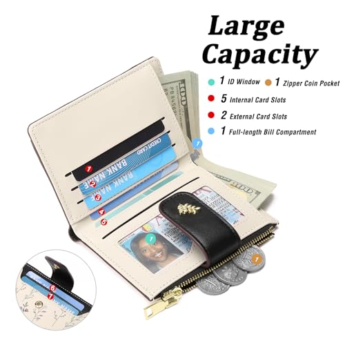 Image of GAEKEAO Wallet Women Small RFID Vegan Leather Card Holder for Women