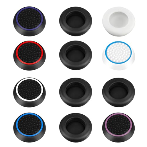 AYESY Joystick Kappen, 12 Stück PS5 Controller Sticks Kappen Silikon Thumbsticks Grips PS4 PS5 Controller Zubehör für Xbox One Series, Joystick-Schutz Aufsätze (Mehrere Farben)